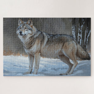 Alpha Timber Wolf Art Jigsaw Puzzle