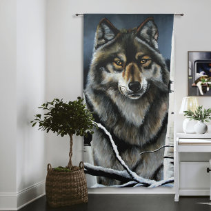 Alpha Timber Wolf Poplar Trees Blackout Curtains