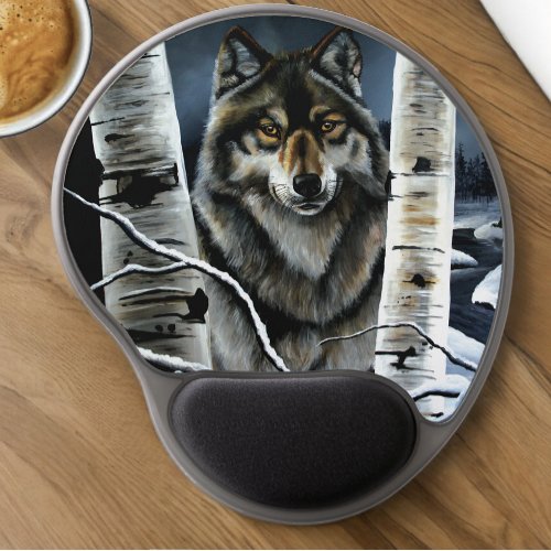 Alpha Timber Wolf Poplar Trees Gel Mouse Pad
