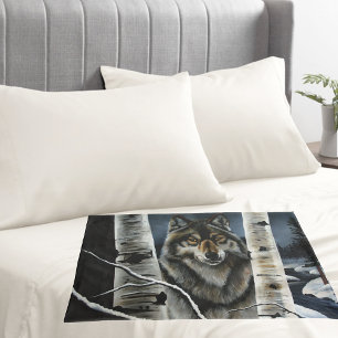 Alpha Timber Wolf Poplar Trees Pillow Case