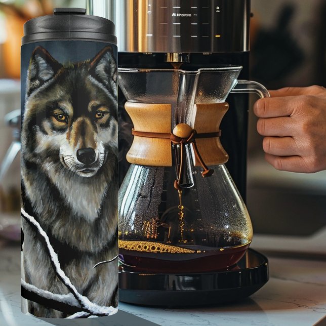 Alpha Timber Wolf Poplar Trees Thermal Tumbler (Creator Uploaded)