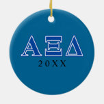Alpha Xi Delta Blue Letters Ceramic Ornament at Zazzle