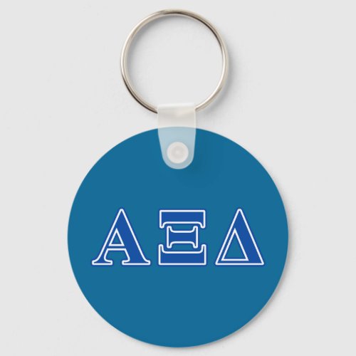 Alpha Xi Delta Blue Letters Keychain