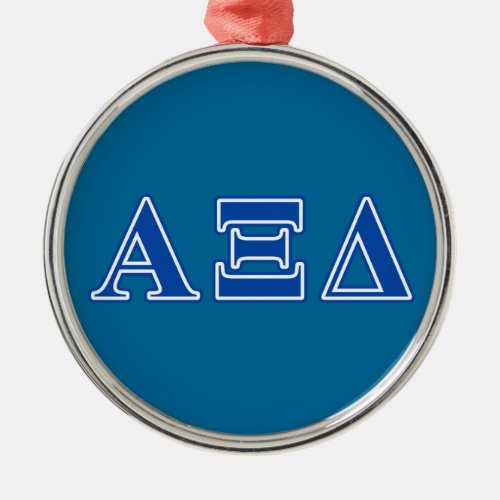 Alpha Xi Delta Blue Letters Metal Ornament