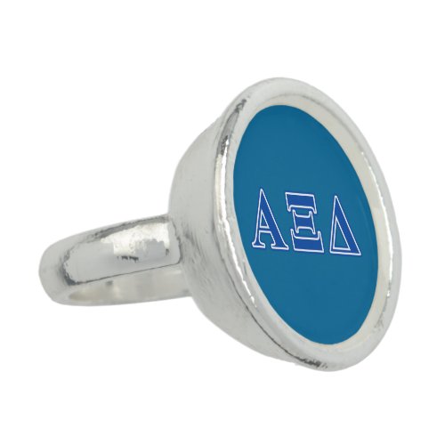 Alpha Xi Delta Blue Letters Ring