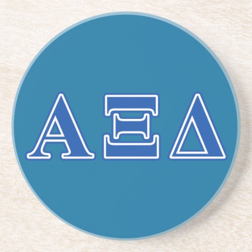 Alpha Xi Delta Blue Letters Sandstone Coaster