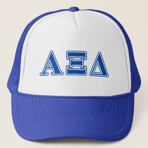 Alpha Xi Delta Blue Letters Trucker Hat