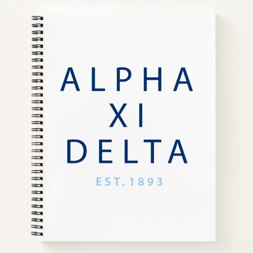 Alpha Xi Delta Modern Type Notebook
