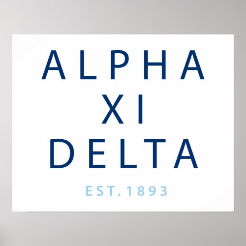 Alpha Xi Delta Modern Type Poster