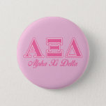 Alpha Xi Delta Pink Letters Button at Zazzle