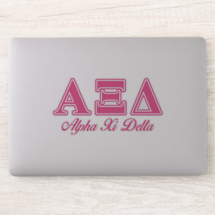 Alpha Xi Delta Pink Letters Sticker