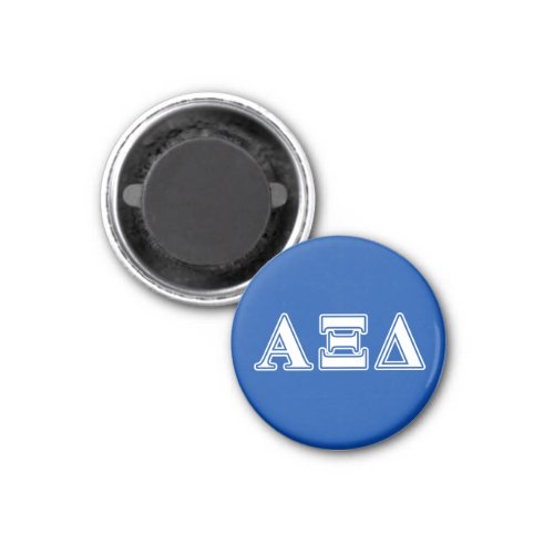 Alpha Xi Delta White and Blue Letters Magnet