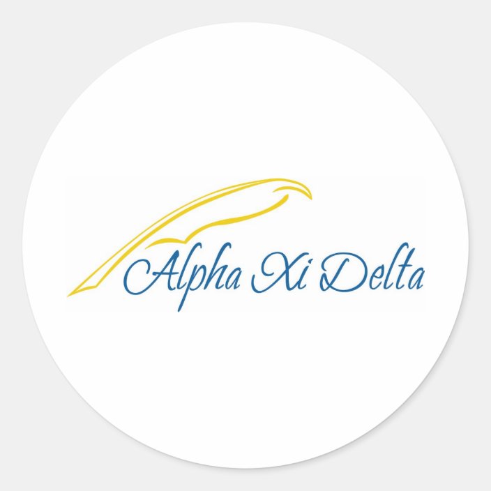 Alpha Xi Delta with Quill Classic Round Sticker
