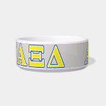 Alpha Xi Delta Yellow and Blue Letters Bowl<br><div class="desc">Check out these official Alpha Xi Delta designs! Personalize your own Greek merchandise on Zazzle.com! Click the Customize button to insert your own name, class year, or club to make a unique product. Try adding text using various fonts & view a preview of your design! Zazzle's easy to customize products...</div>