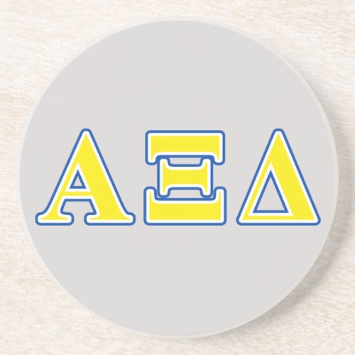 Alpha Xi Delta Yellow and Blue Letters Coaster