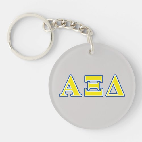 Alpha Xi Delta Yellow and Blue Letters Keychain