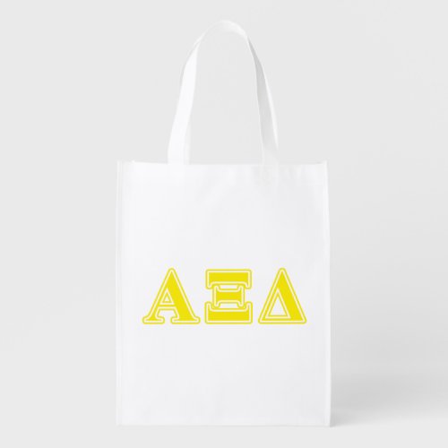 Alpha Xi Delta Yellow Letters Grocery Bag
