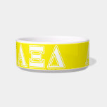 Alpha Xi Detla White and Yellow Letters Bowl<br><div class="desc">Check out these official Alpha Xi Delta designs! Personalize your own Greek merchandise on Zazzle.com! Click the Customize button to insert your own name, class year, or club to make a unique product. Try adding text using various fonts & view a preview of your design! Zazzle's easy to customize products...</div>