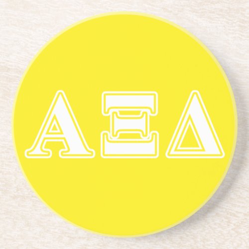 Alpha Xi Detla White and Yellow Letters Drink Coaster