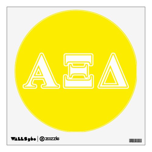 Alpha Xi Detla White and Yellow Letters Wall Decal