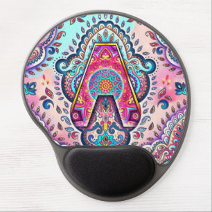 Alphabet A mandala Gel Mouse Pad