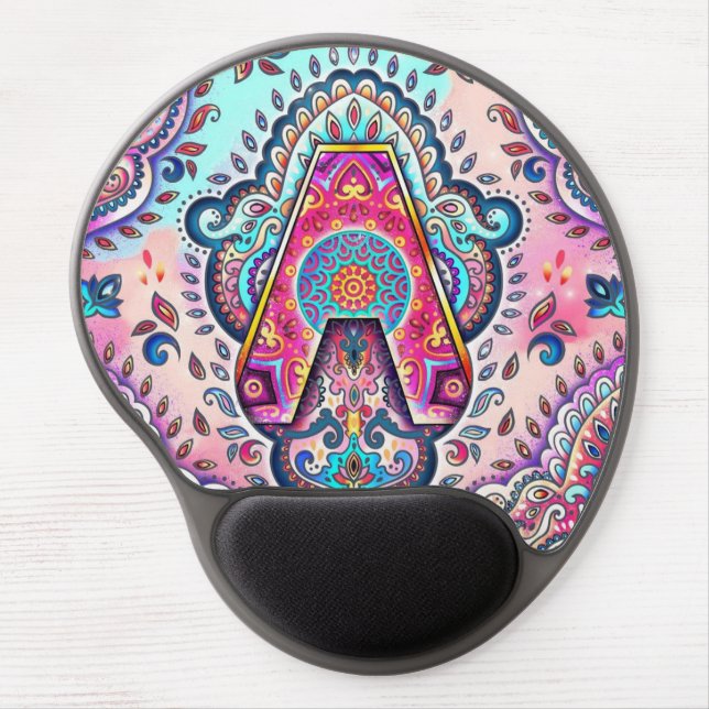 Alphabet A mandala Gel Mouse Pad (Front)