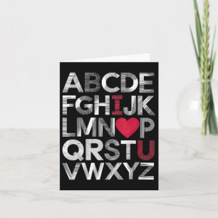 Alphabet Abc I Love You Heart Valentines Day Card