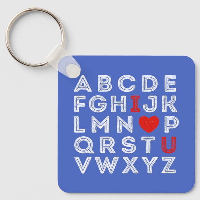 Alphabet ABC I Love You Keychain (Front)