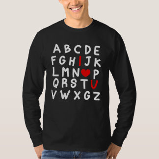 Alphabet ABC I Love You Valentines Day Heart T-Shirt