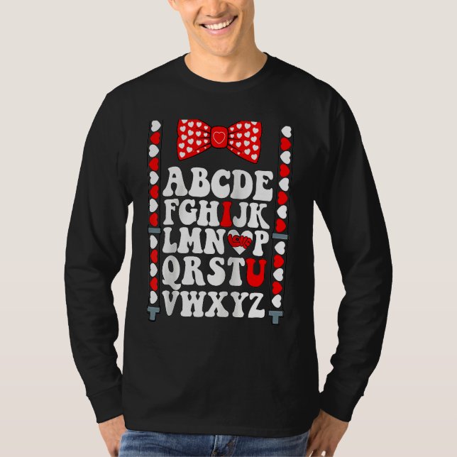Alphabet ABC I Love You Valentines Day Teacher Boy T-Shirt (Front)