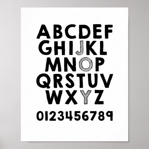 Alphabet ABC Number Educational Poster