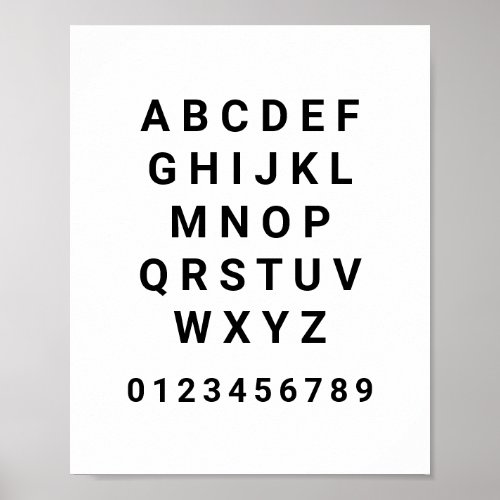 Alphabet ABC Number Educational Poster