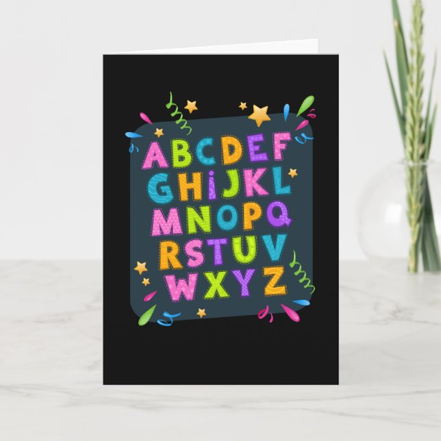 Alphabet Abc School Start Girls Boys Card (Front)