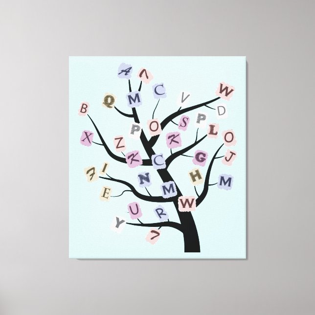 Alphabet ABC tree custom wrapped canvas print, Print (Front)