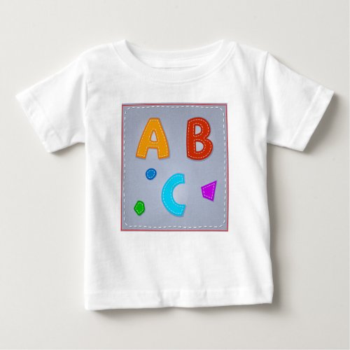 Alphabet ABC Vector Stitches Red Blue Purple Orang Baby T_Shirt