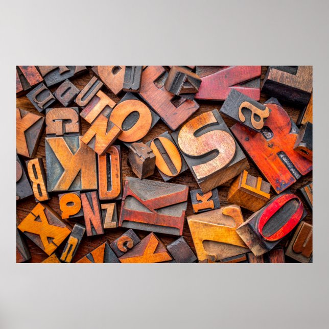 alphabet abstract - background of random letterpre poster (Front)