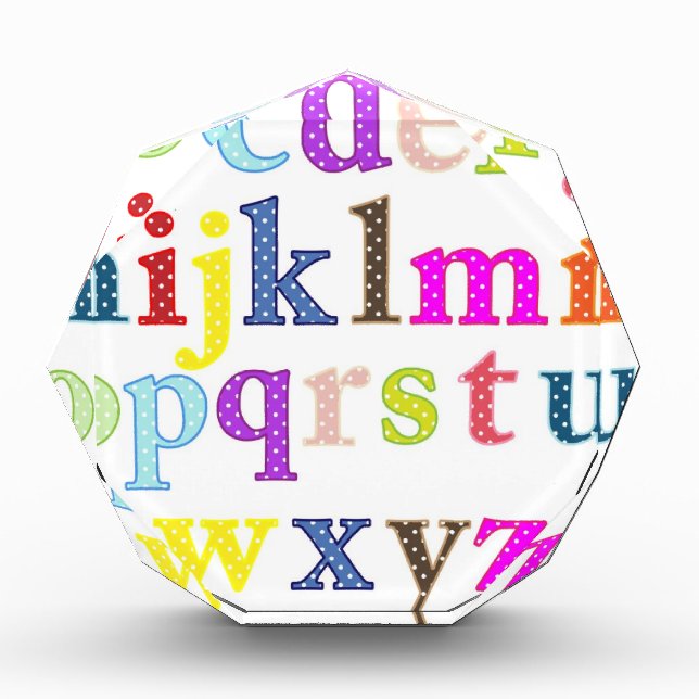 Alphabet Acrylic Award (Front)