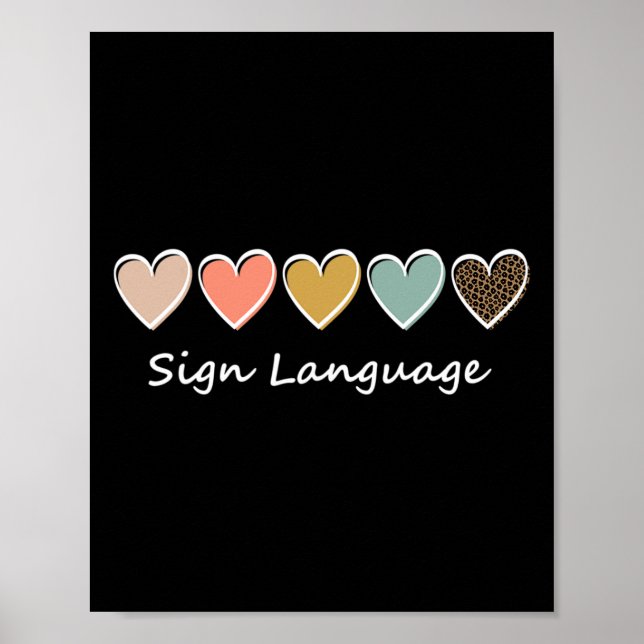 Alphabet American Asl Teacher Sing Language  Poster (Front)