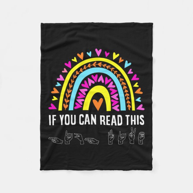 Alphabet American Sing Language Asl Teacher Fun  Fleece Blanket (Front)