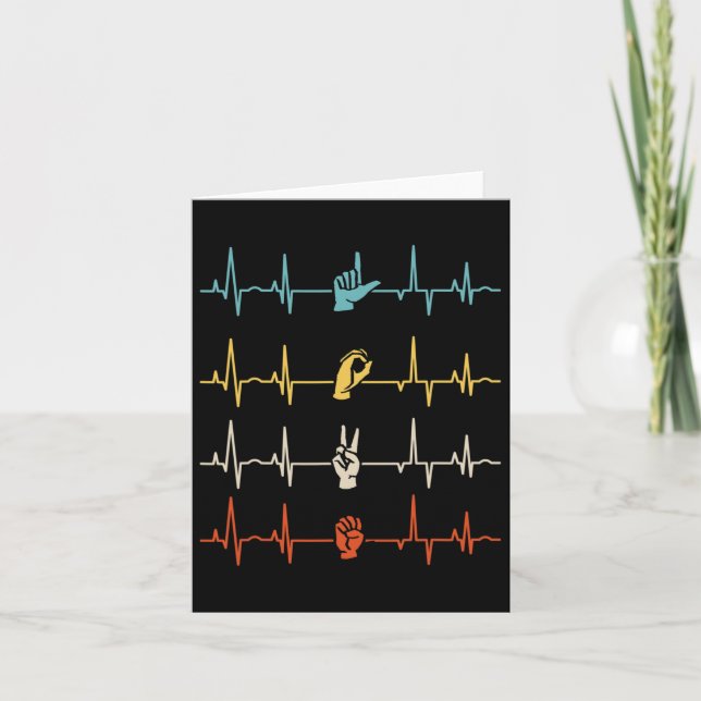 Alphabet American Sing Language Asl Teacher Heartb Card (Front)