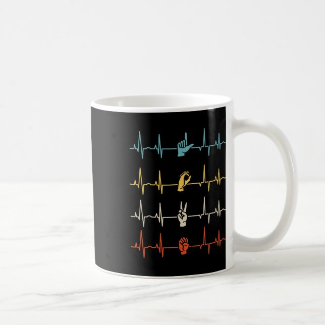 Alphabet American Sing Language Asl Teacher Heartb Coffee Mug (Right)