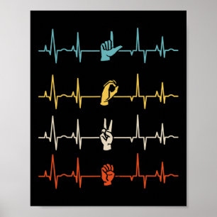 Alphabet American Sing Language Asl Teacher Heartb Poster