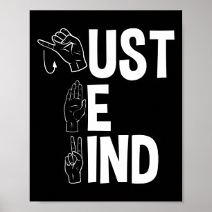 Alphabet American Sing Language Asl Teacher Just B Poster