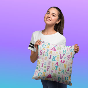 Alphabet and Letters Decorative Throw Pillow