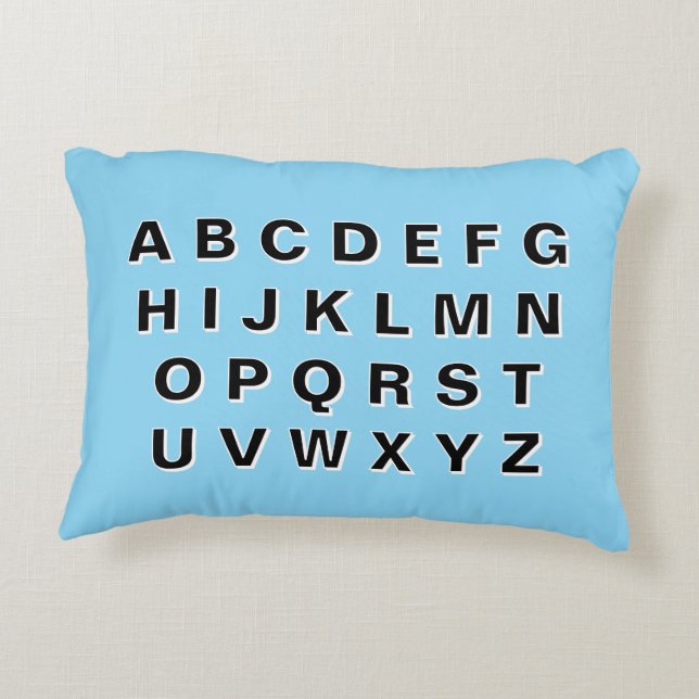 Alphabet and Numbers Accent Pillow (Back)