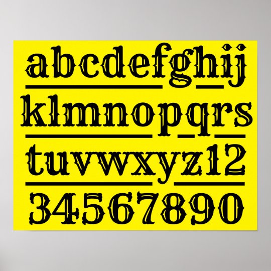alphabet and numerals chart zazzlecom