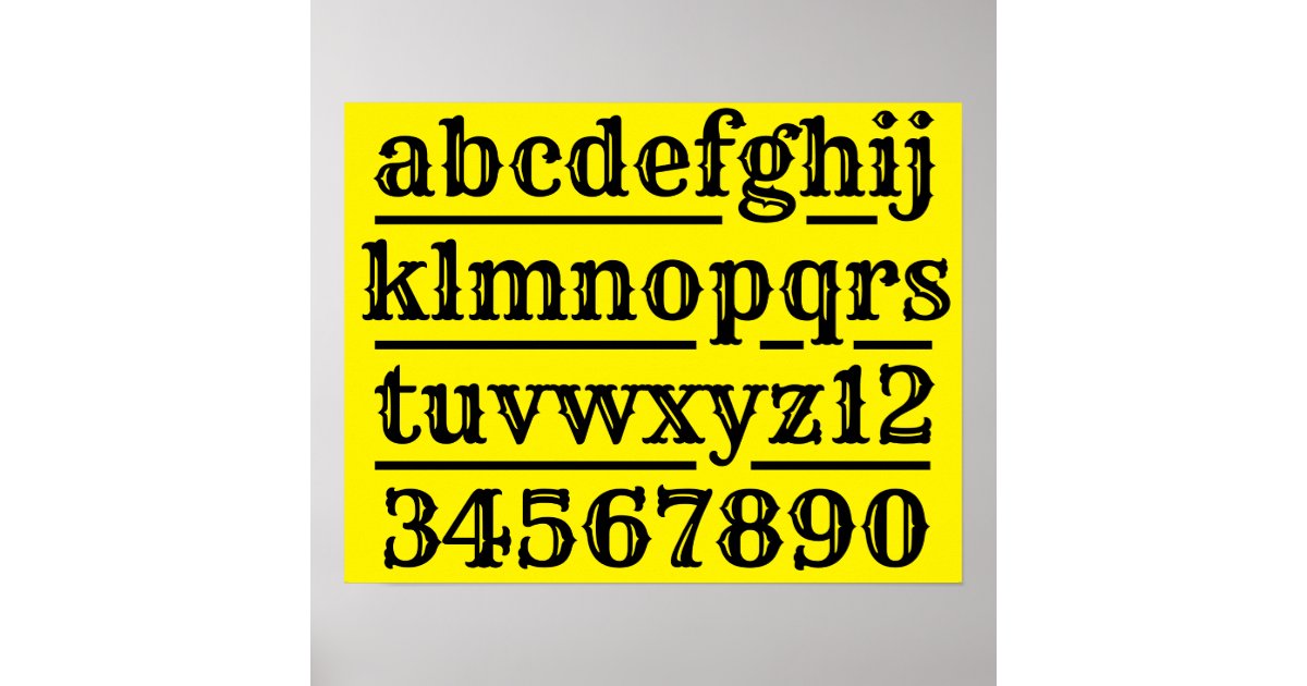Alphabet and Numerals Chart | Zazzle.com