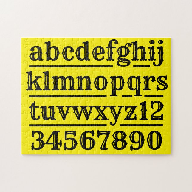 Alphabet and numerals designs jigsaw puzzle (Horizontal)