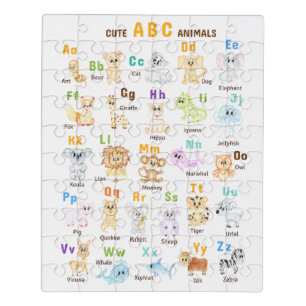 Alphabet Animal ABC Cute animals Jigsaw Puzzle