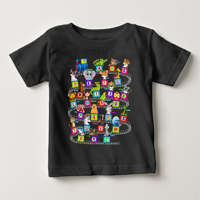 Alphabet Animal ABCs Learning  Baby T-Shirt (Front)